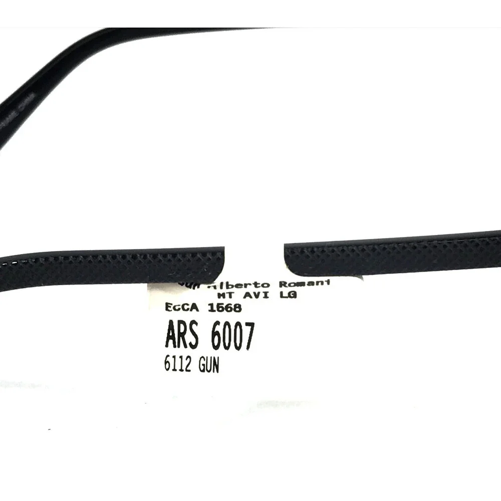 Alberto Romani Eyeglasses Frames ARS 6007 GM Gunmetal Aviator Wire Rim 61-12-135